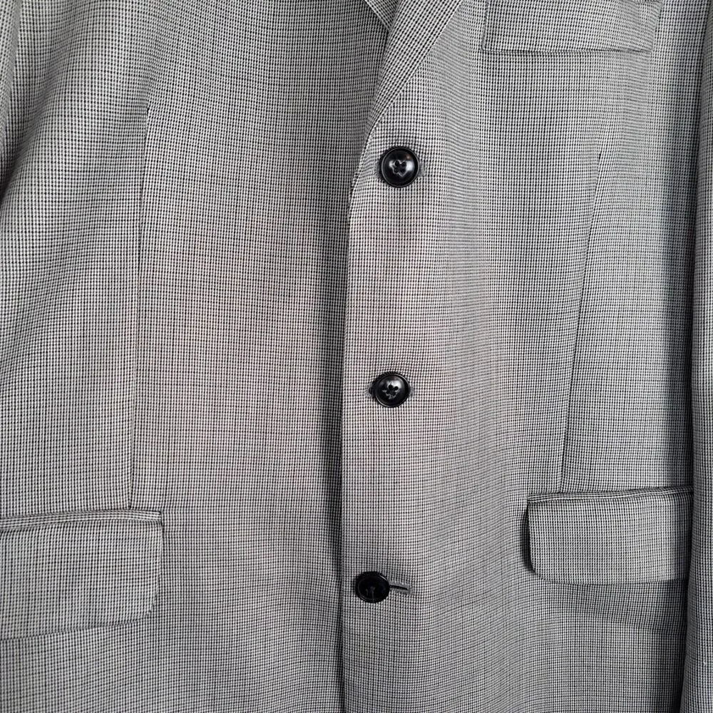 Stafford Blazer Mens 40R‎ White Black Silk Wool Pattern Business Jacket